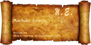 Marhás Ervin névjegykártya